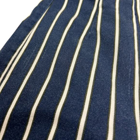 Reformation Marlon Pants Capone Stripe Blue White size 2 XS High Rise Crop - Picture 4 of 10